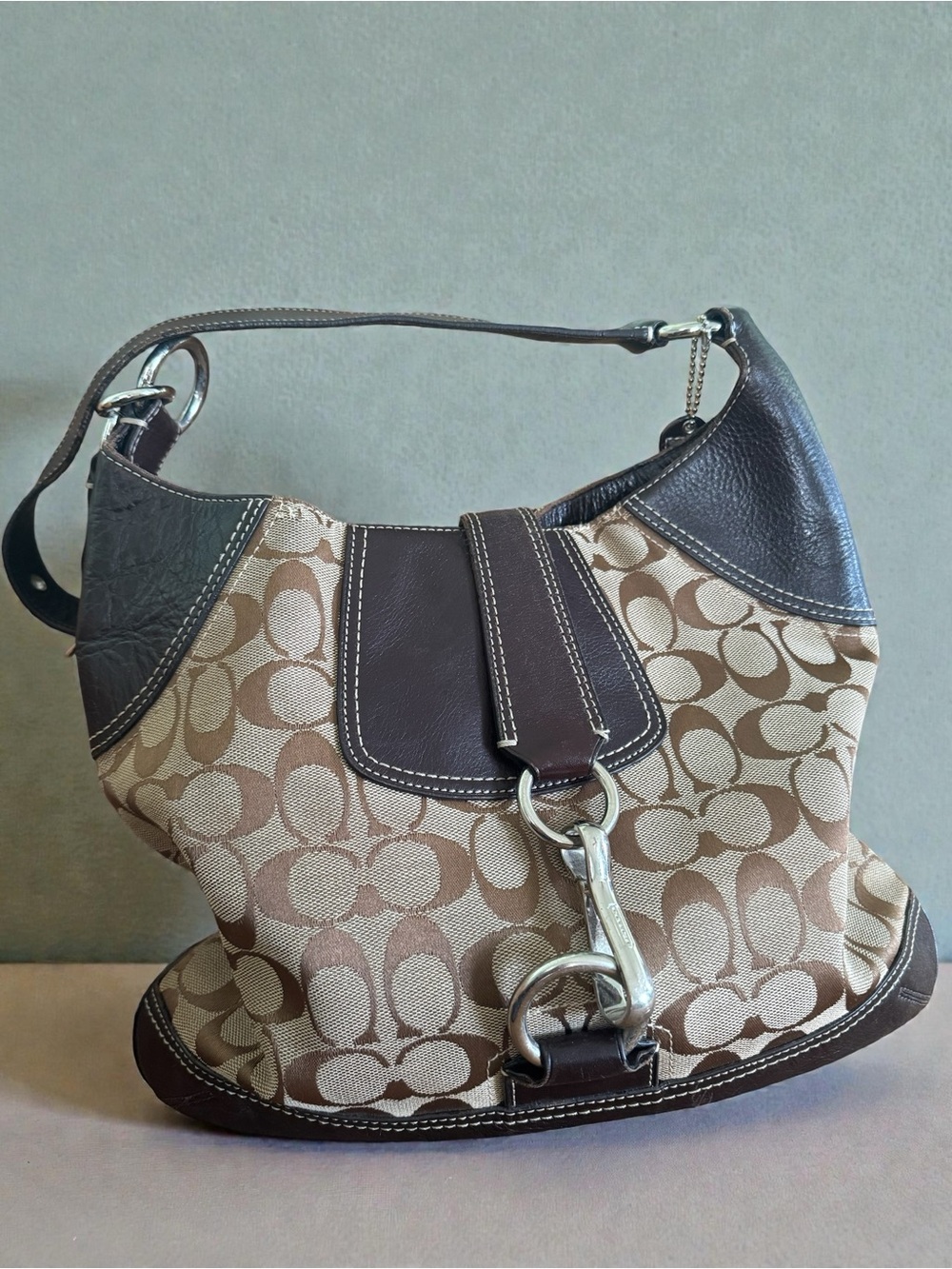 Y2K Hampton Signature Coach Slim Hobo Bag